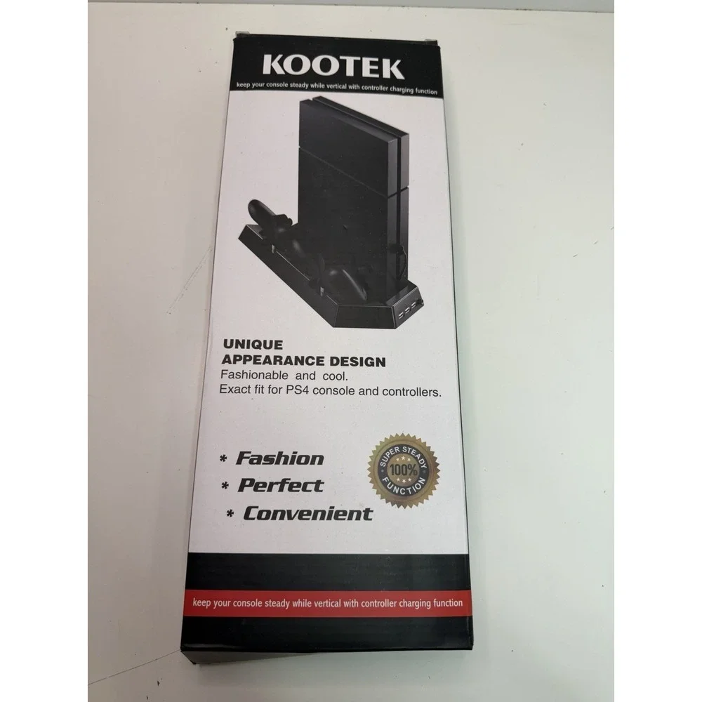KOOTEK PS4 Vertical Stand with Cooling Fans & Dual Controller Charger – New